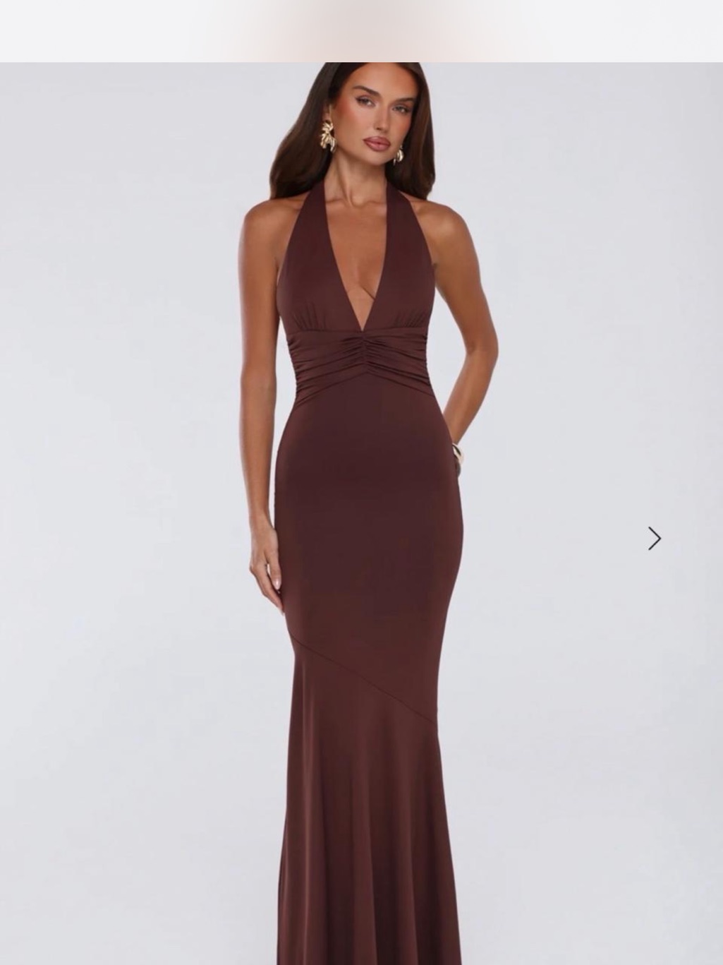Hello Molly Chocolate Halter Mermaid Gown